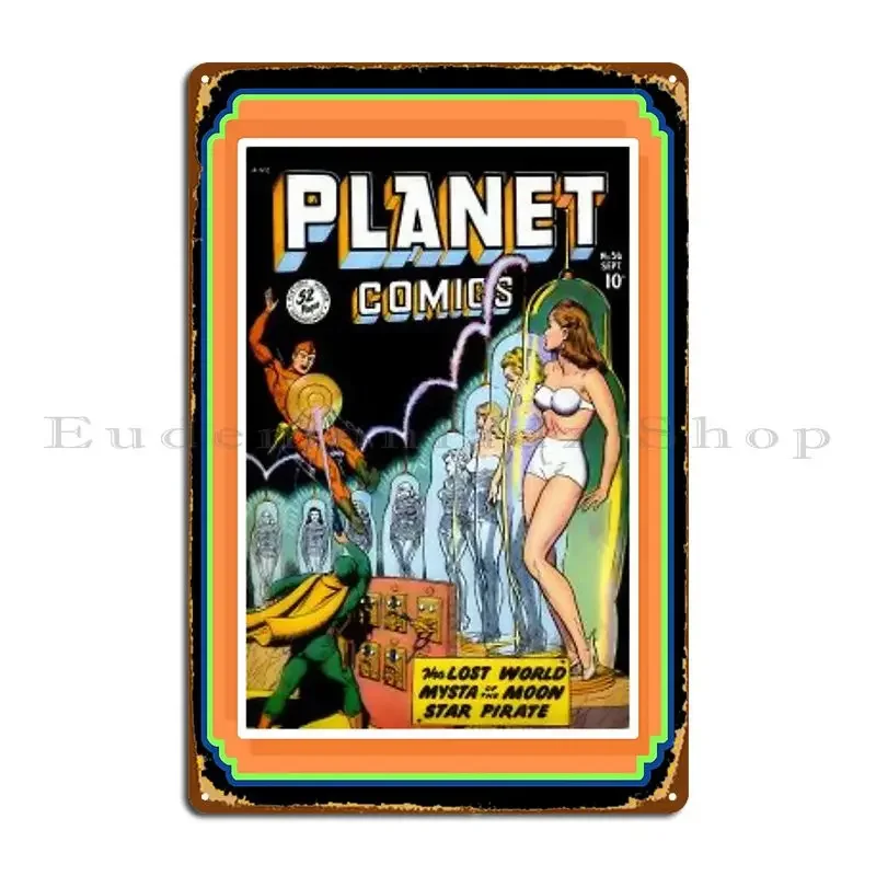 Planet Comics 56 letrero de Metal cine Pub Bar hogar impreso cartel de estaño