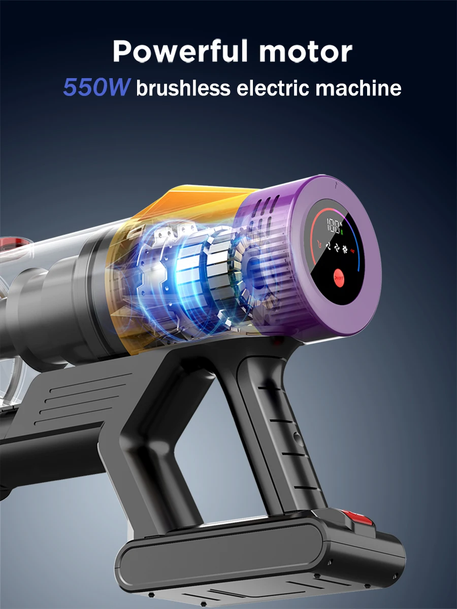 Armo V18 El Kullanıcı Vacuum Temizleyici 50kPa 550W Güç 6 1 Cordless Vacuum Temizleyici Akıllı Ev LED Gösteri Elle Kullanıcı Makinesi