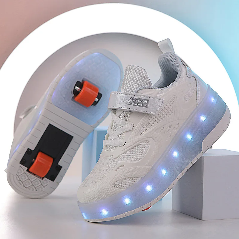 

Roller Skate Shoes Boys Girls Kids Gift 2 Wheels Sneakers Fashion Sports Casual Children Women Lighted Led Flashing Brand Boots