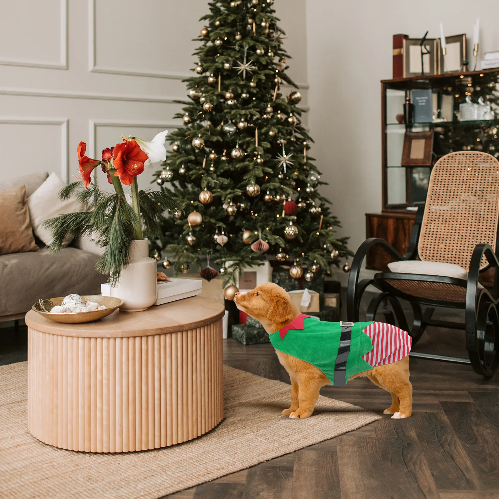 

Lovely Christmas Pet Costume Dog Clothes High Quality Comfortable Breathable Pet Dog Coat Festival Outfit for Holiday Party