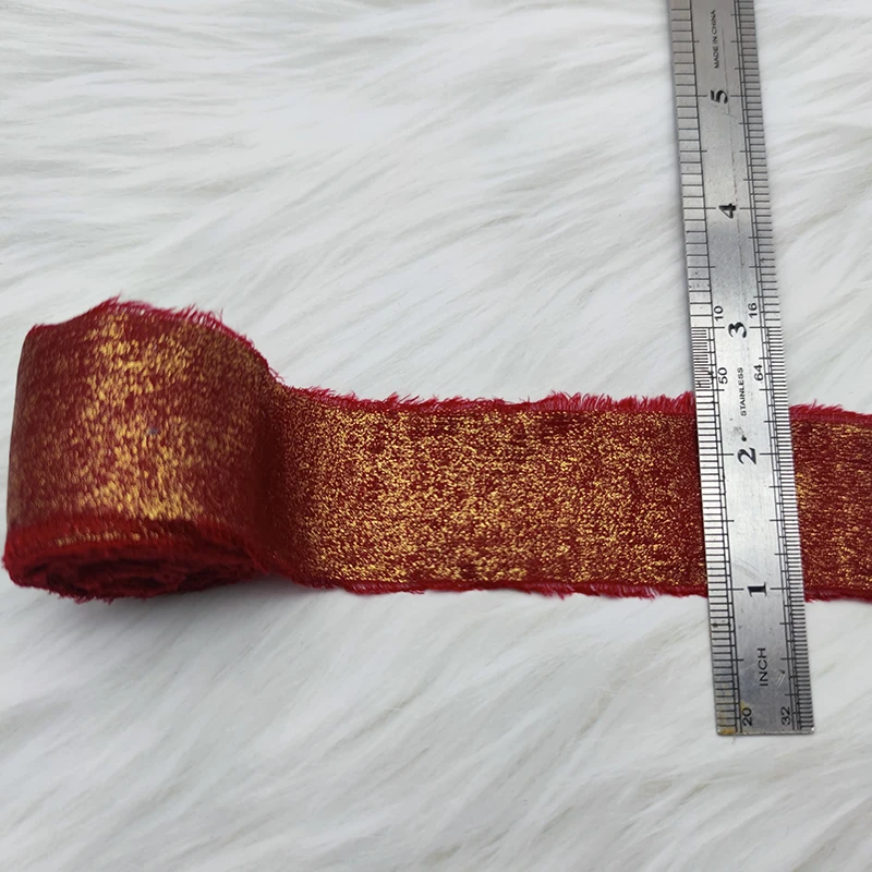 Sparkling Ribbon Chiffon Silk With Hand Torn Raw Edge Bouquet Bridal Gift Packaging Ribbon Wedding Decoration DIY Crafts 