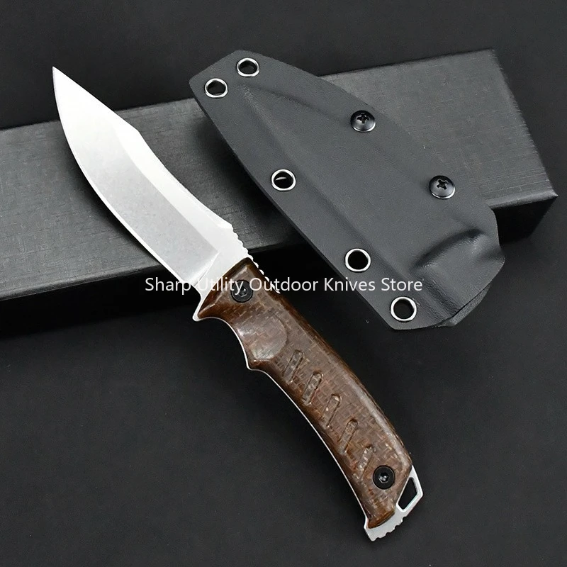 

Jungle Exploration Backpacking Straight Knife with Sheath Durable Outdoor Fruit Knife Utility EDC Camping BBQ Picnic Climb Tool