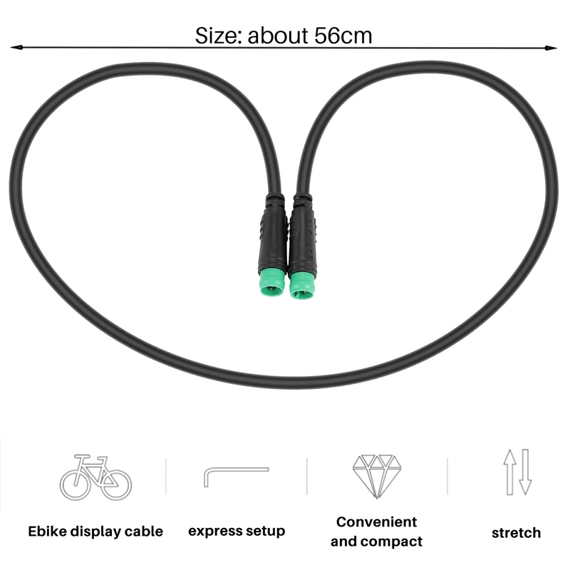 Electric Bicycle Ebike 5 Pin Male to Male Display Extension Cable Connector for Mid Motor BBS01/BBS02/