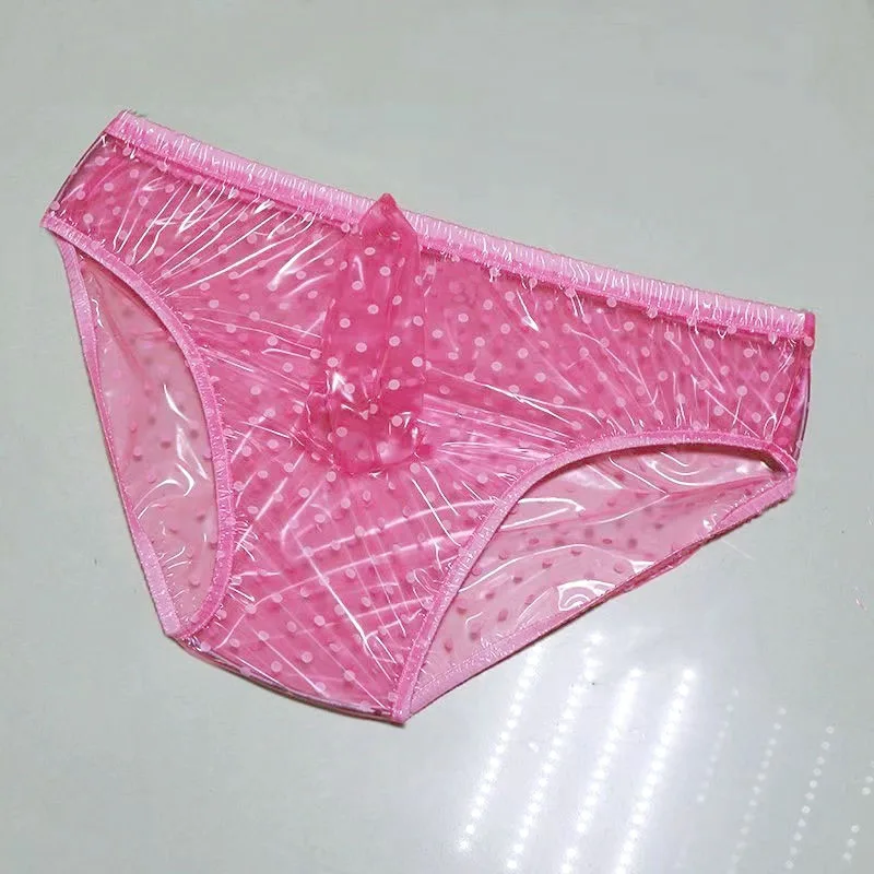 Celana Dalam Plastik PVC Longgar Pria Jernih dengan Tas Penis Celana Dalam Transparan Celana Dalam Polka Dot Celana Dalam Bayi Dewasa Abdll