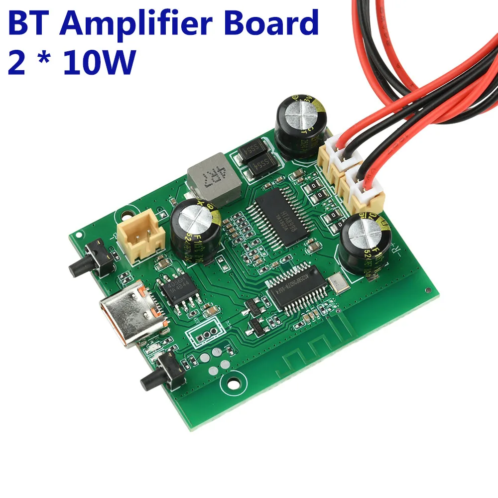 TWS Stereo Bluetooth Verstärkerplatine 2*10W Zweikanal Einstellbarer Klang Wiederaufladbarer Verstärker Kabelloser Stereo-Verstärker DC 5V/3.7V
