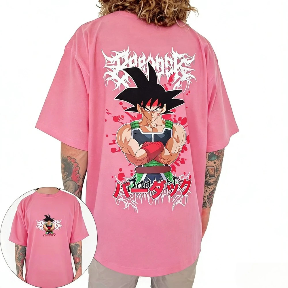 

Футболка унисекс из чистого хлопка Dragon Ball Goku, лето 2026, повседневная рубашка с короткими рукавами и двусторонним принтом в стиле аниме для родителей и детей