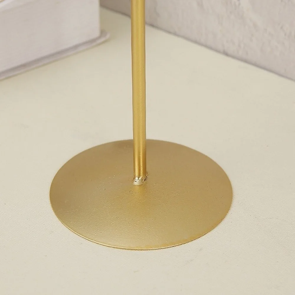 Metal Frame Jewelry Display Stand Round Base Single Layer Jewelry Storage Rack Moisture-proof Space Saving Necklace Holder