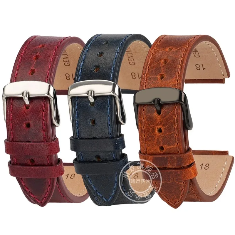 Correa de cuero de vaca para Casio G-Shock AE-1200WH AE-1300/1000 A159 A159 A158W A168 / F91w AE1200 pulsera Retro para hombre correa de reloj de 18mm