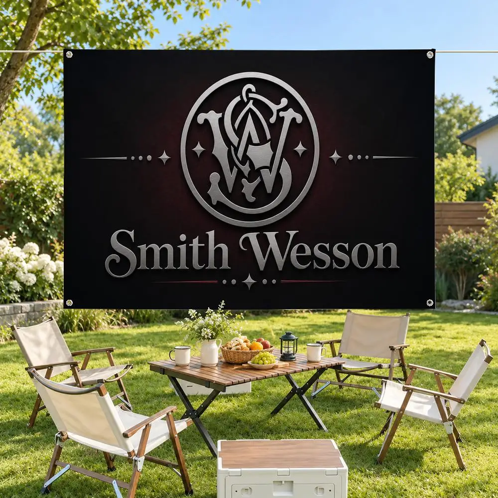Brand Smith & Wesson Flags Minimalist Fabric Banner Flags Garden Shop Bedroom Festival Birthday Wall Decor