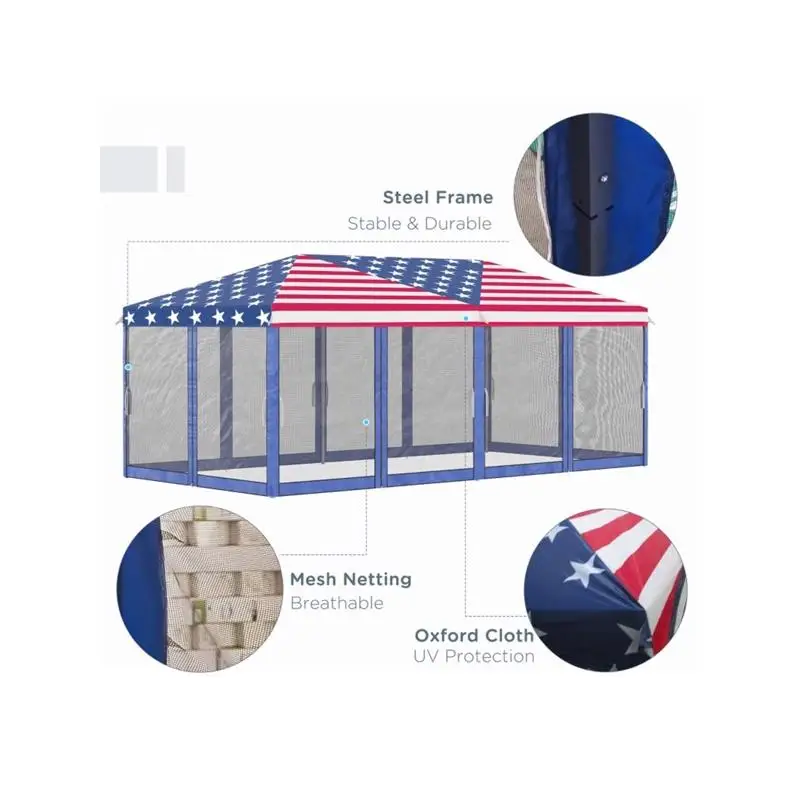 

Всплывающая палатка с навесом 10 x 20 футов с сеткой для мероприятий на открытом воздухе и вечеринок