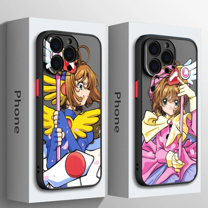 C-Card C-Captor Anime S-Sakura Cute Frosted Translucent For Apple iPhone 15 14 13 12 11 XS XR X 8 7 SE Pro Max Plus Mini Matte