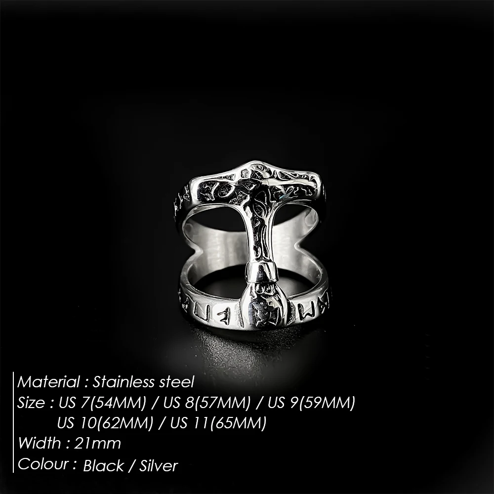 EMANCO  Retro Punk Titanium Steel Rings Men's Triangle Knot Big Wrench Ring Stainless Steel Personalized Jewelry Wholesale