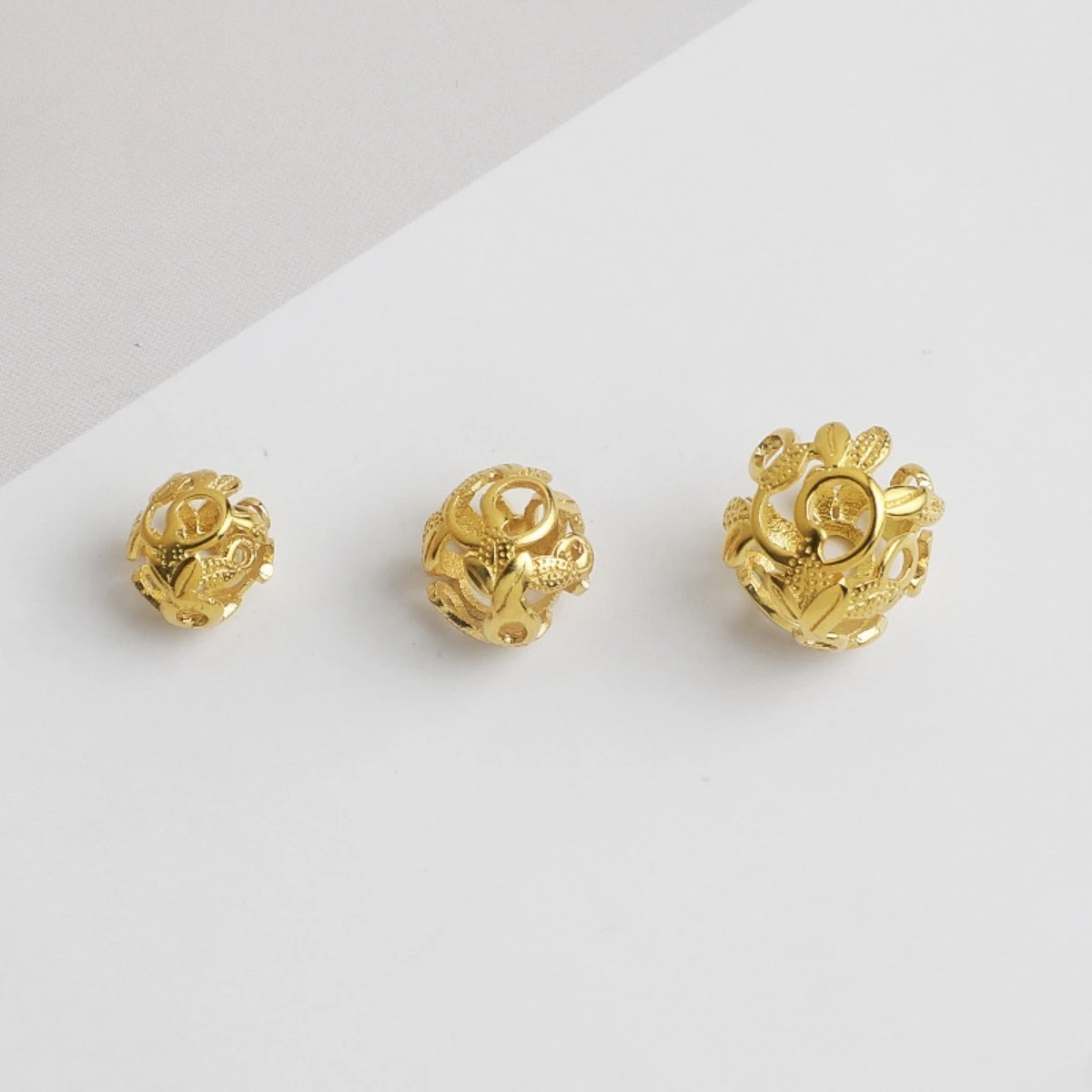 

1 шт. позолоченные стерлингового серебра 925 пробы, ажурные бусины-разделители, окруженные прокладки для изготовления ювелирных изделий