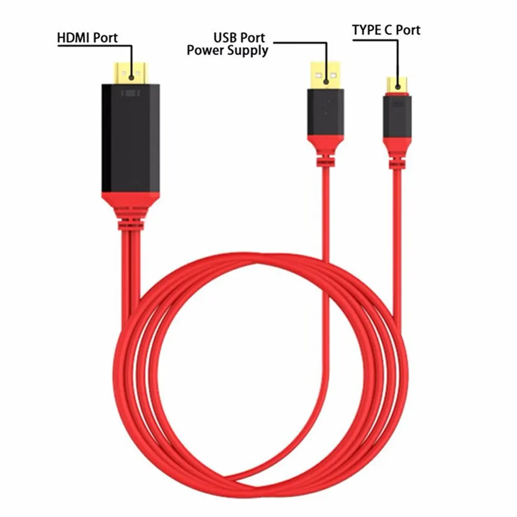 Laptop Phone Connected To The TV With The Same Screen Cable Computer Cable HDMI Projection Cable   HD Conversion Cable