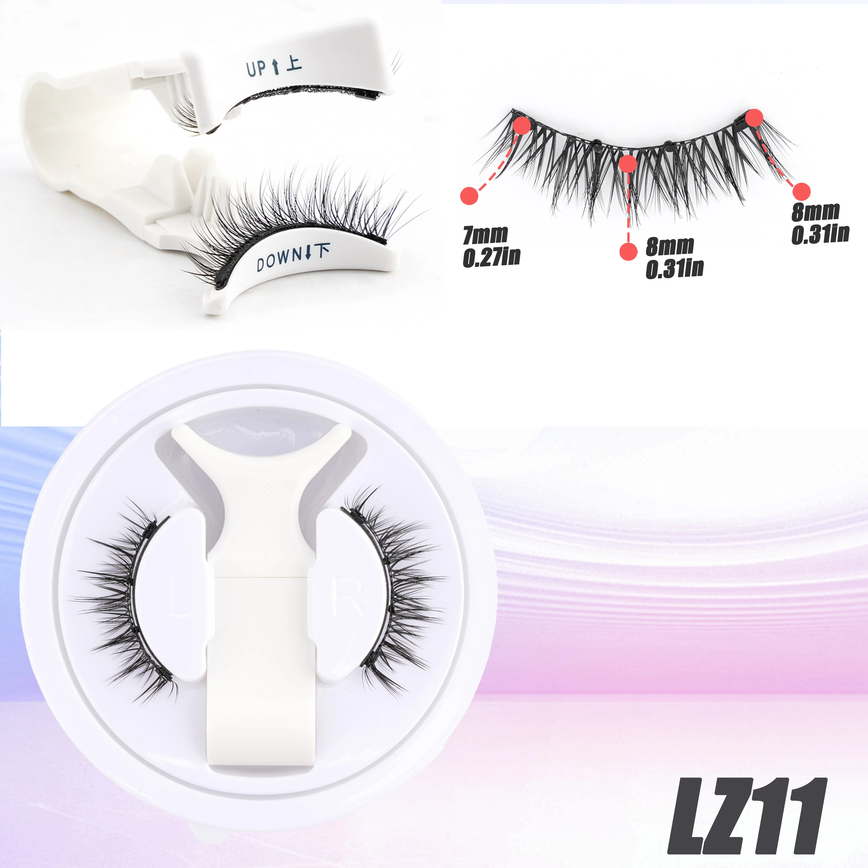 New Magnetic Eyelash 1 Pair Natural Faux Mink False Lashes Kit Fluffy Eyelashes With Magnetic Tweezers Reusable Lashes Makeup