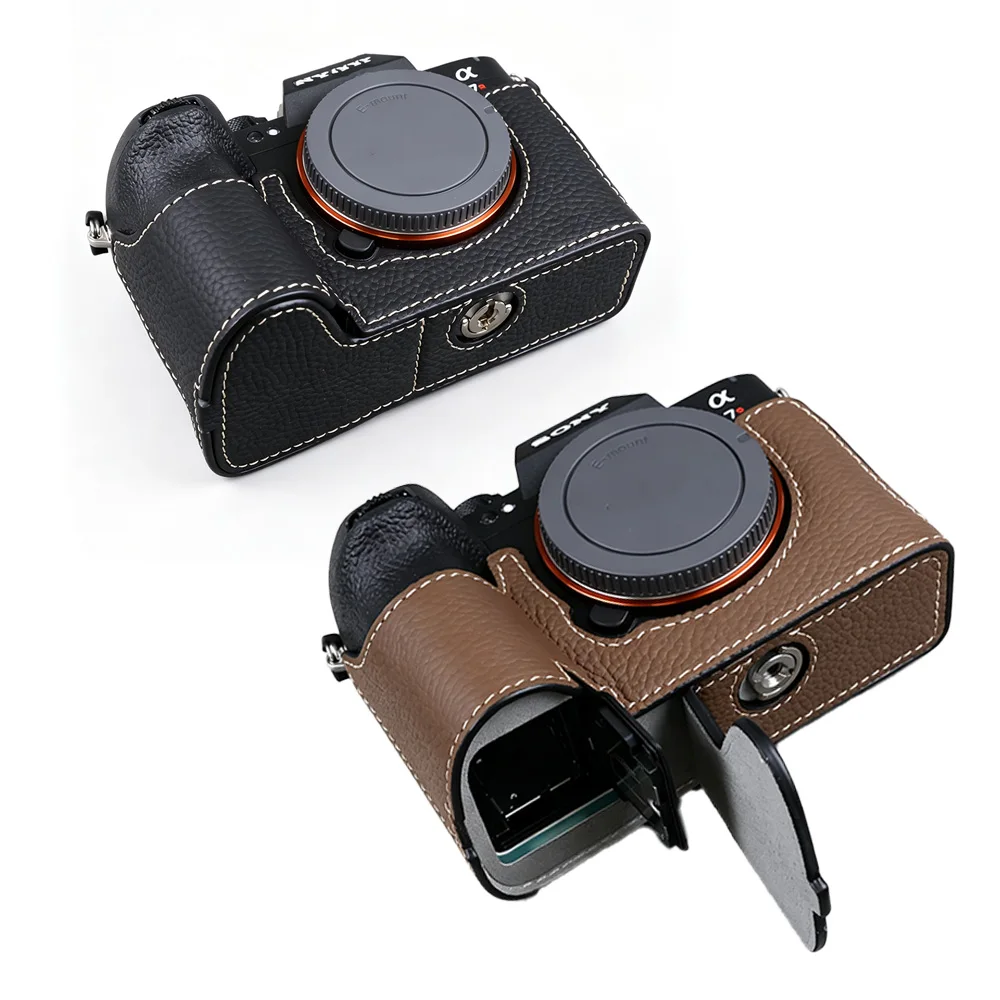 Leather Snap-on Camera Half Body Cover Protector for Sony A7R VI ILCE-7RM6