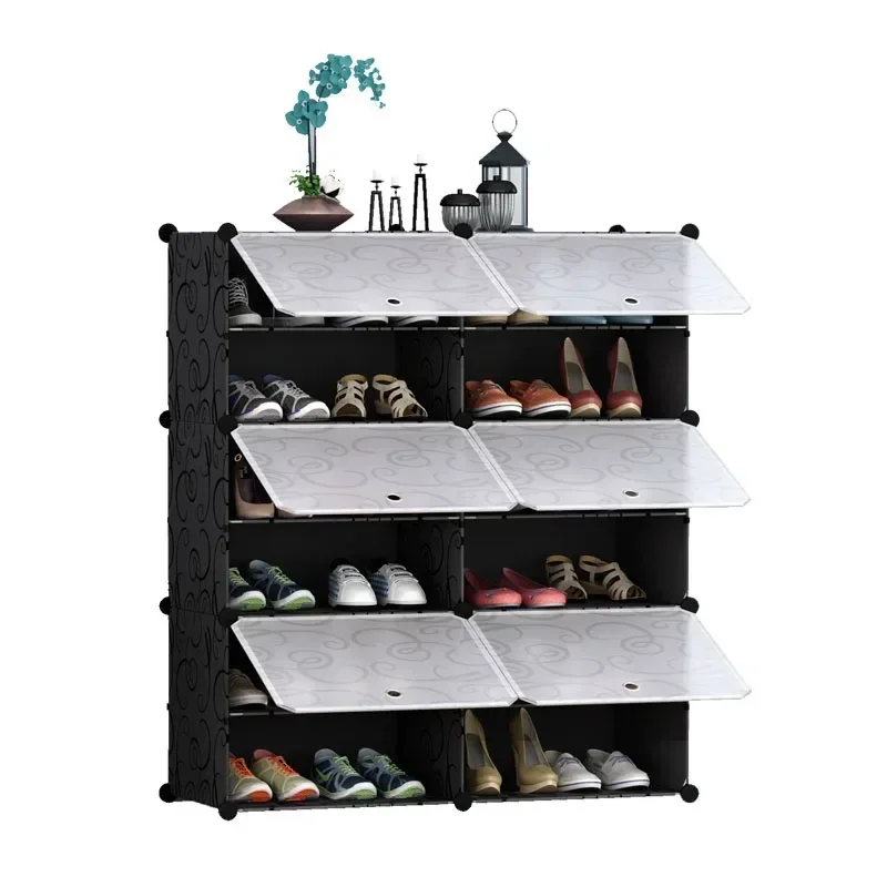 

Postmodern Plastic Luxury Shoe Rack Organizer Storage Adjustable Entryway Shoe Cabinets Transparent Low Price
