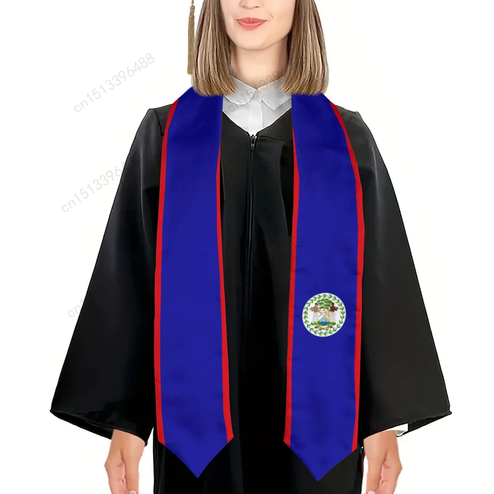 

2025 Belize Flag Graduation Stole Shawl Sash Honor For Study Aboard International Students