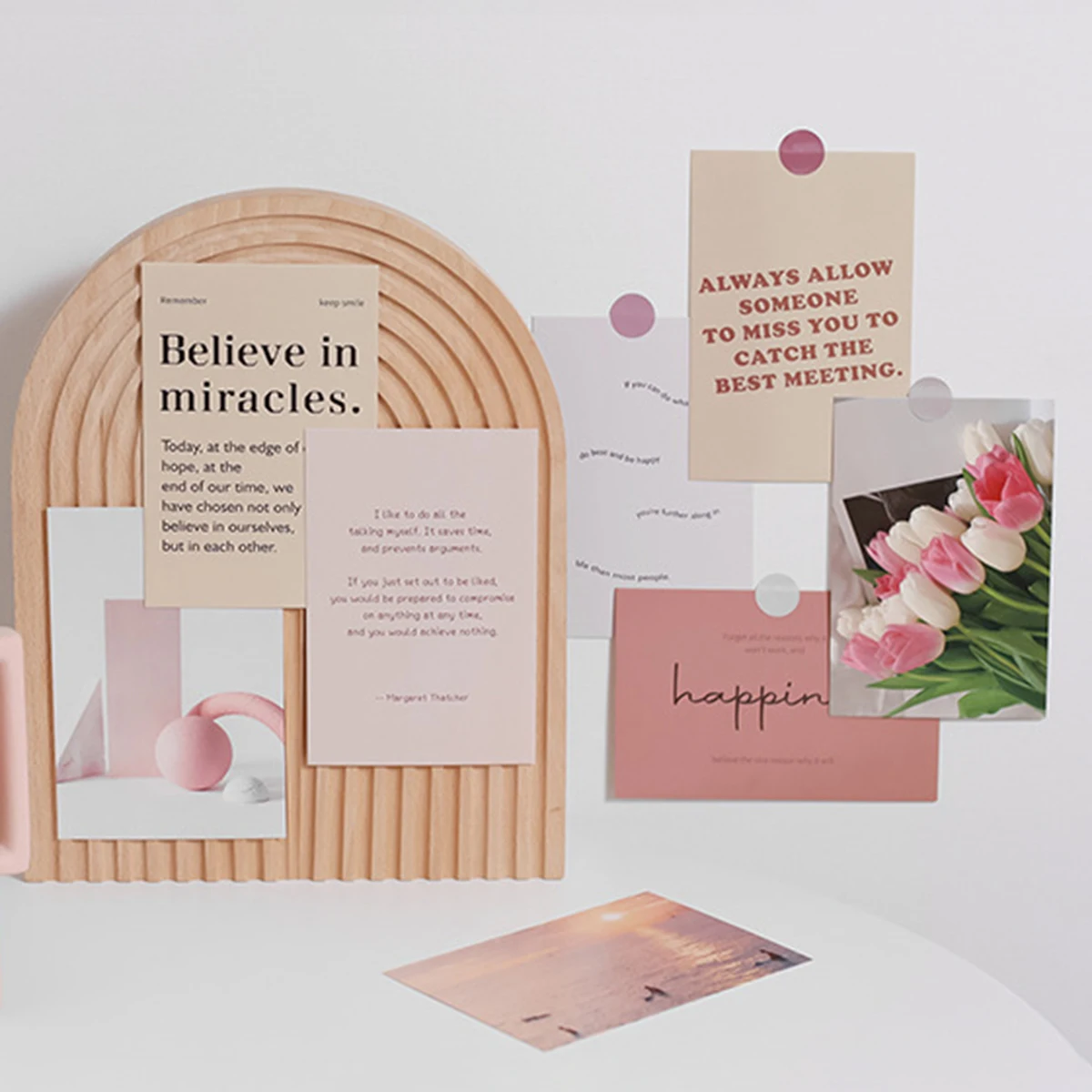 30枚のラッキーライフテーマポストカード、花のアルファベット要素、壁装飾材料、リビングルーム、教室（ステッカー48枚付き）