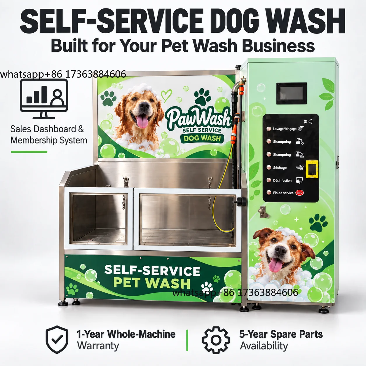 Novelty Designed New Self Service Dog Wash Automatic Coin Operated Large Dog Cleaning Bathing Station Vending Washing Machine