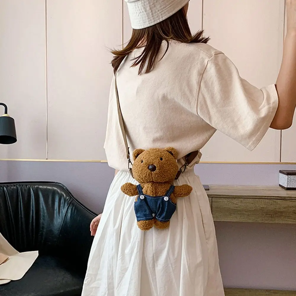 Plush Backpack Bag Cartoon Coin Purse Student Women Cinnamoroll Bag Single Shoulder Bag Children Handbag Plush Doll Bag