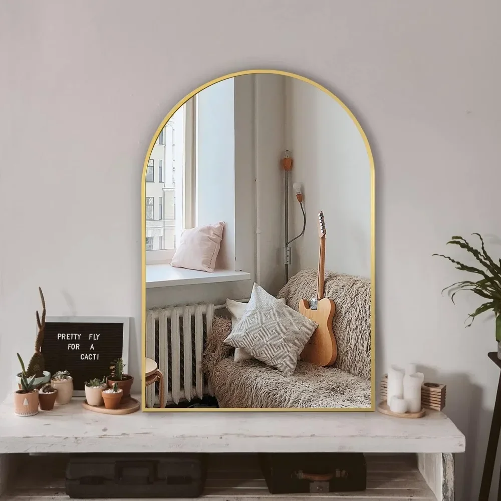 

Arched Wall Mirror for Bathroom,Mirrors for Wall,24''x36'',Vanity Mirror for Bedroom Dresser, Entryway, Living Room, Metal Frame