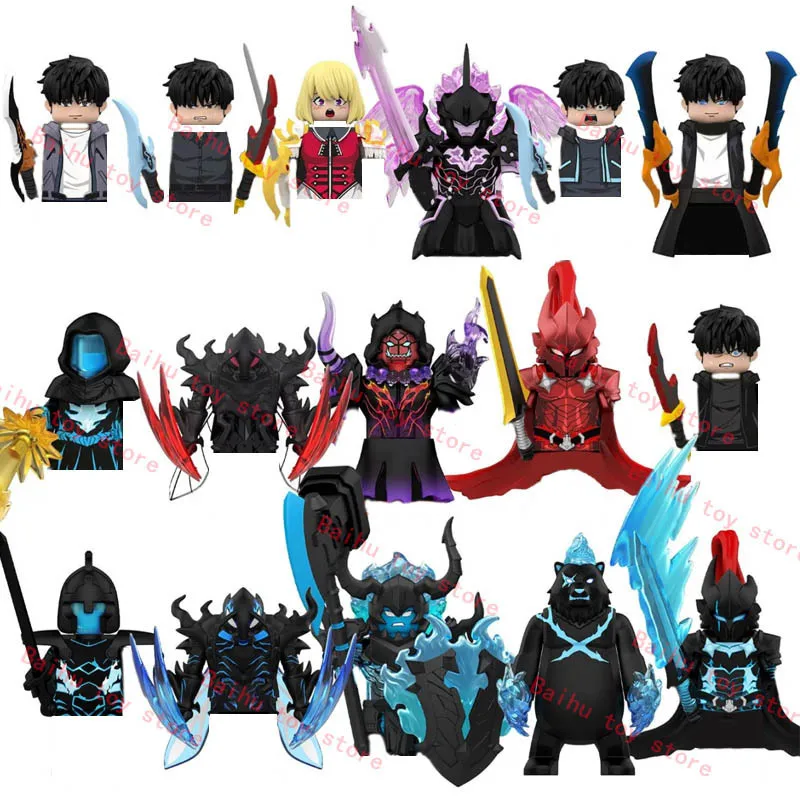 Nouveau 6/8/16 pièces Solo nivellement Sung Jin Woo blocs de construction ensemble Anime Beru Igris Bellion figurine briques décor poupée jouet cadeau