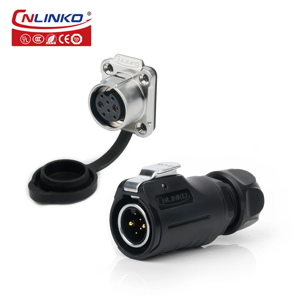 CNLINKO M20 Hybrid Core 2+3 Pin 2+6 Pin Aviation Connector Waterproof Multi-pin Electrical Cable Circular Power Signal Connector