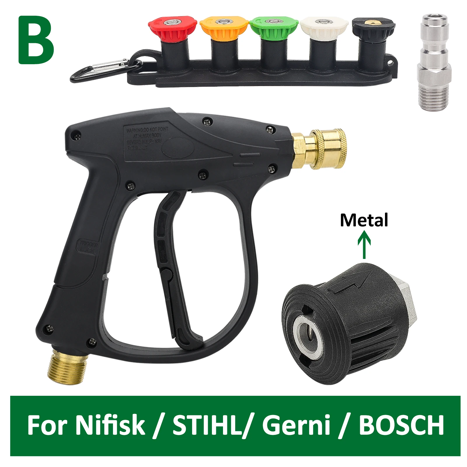 Hogedrukreiniger Waterpistool voor autoreiniging Slangconnector voor Karcher Nilfisk Parkside Bosch Snelkoppelingsproeiers
