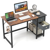 2 Drawer Desk 120 cm Long Computer table with headphones Hook & Storage Comb office table Large PC table