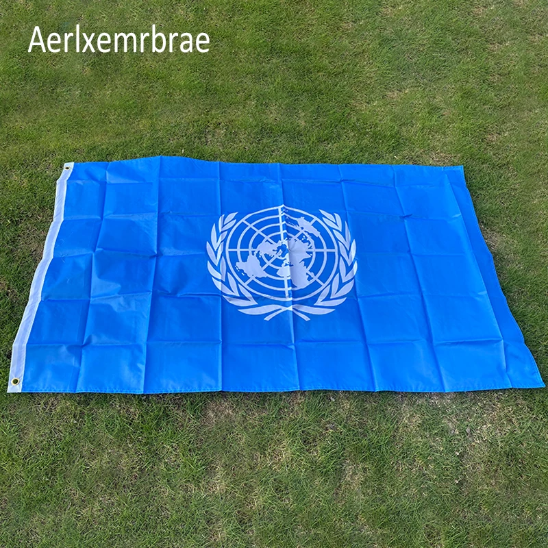 

aerxemrbrae flag 90+150cm size natioal UN flag polyester material United Nations flags for decoration