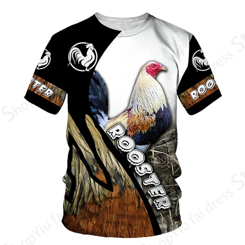 Animal Vintage Men\'s T-shirt 3d Rooster Print T-shirts Men Women Fashion Short Sleeve Tshirt Kid Hip Hop Tops Tees Male Camiseta