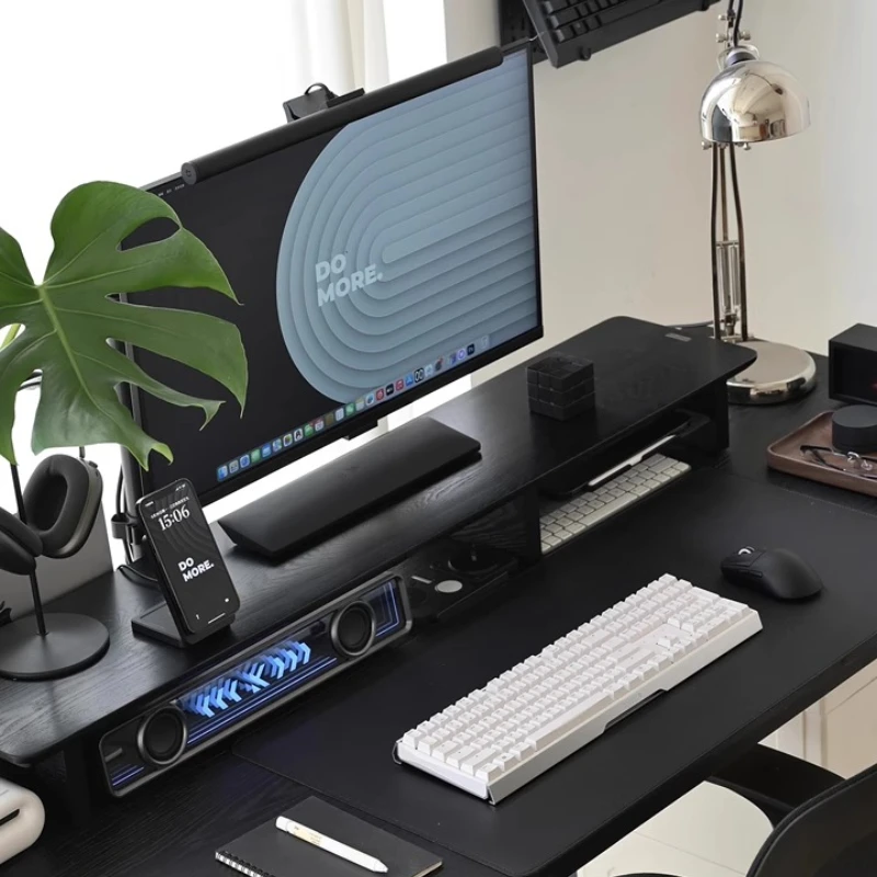 Black Walnut Monitor Stand with Storage Ergonomic Height Desktop Riser for Computer/Laptop Office Desk Organizer