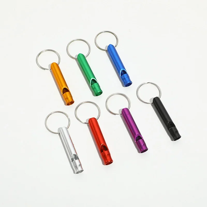 Sifflet de survie d'urgence multifonctionnel en aluminium, porte-clés pour le camping, la randonnée, les outils d'entraînement en plein air, 1 pièce, 3 pièces, 10 pièces