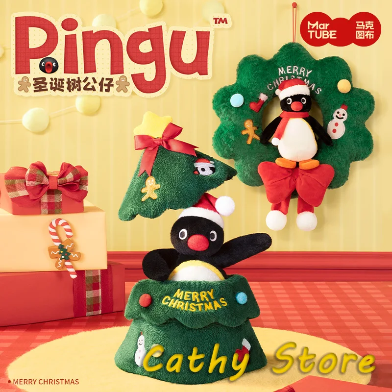 

Рождественский венок Pingu, плюшевая кукла, модель пингвина, сюрприз, милый кулон, подарок другу, Рождество, день рождения, декор для рабочего стола, игрушки, подарки