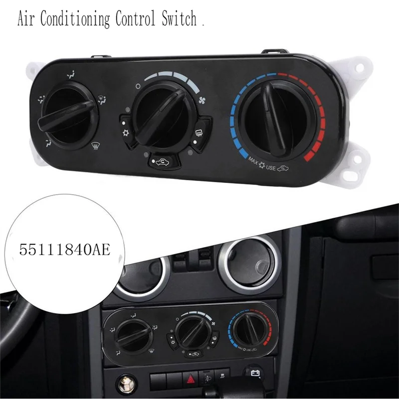 Per Jeep Wrangler JK V6 2007-2010 A/C Pannello interruttori di climatizzazione del riscaldatore 55111840AE Unità di controllo dell'aria condizionata