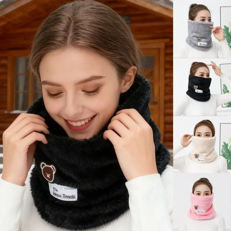 Calentador de cuello de lana gruesa, pasamontañas a prueba de viento, bufanda, polaina para ciclismo de invierno, bufanda para actividades al aire libre, cubierta para todo el rostro