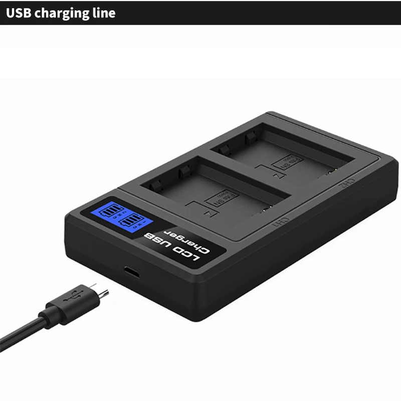 LP-E6 LP E6 LPE6 2650mAh LP-E6N Battery + LCD USB Dual Charger for Canon EOS 5DS R 5D Mark II 5D Mark III 6D 7D 70D 80D Camera