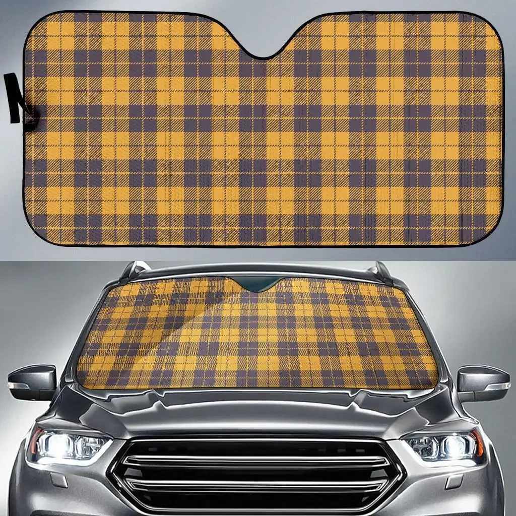 Lumberjack Yellow Pattern Print Auto Sun Shade Car Windshield Window Cover Sunshade