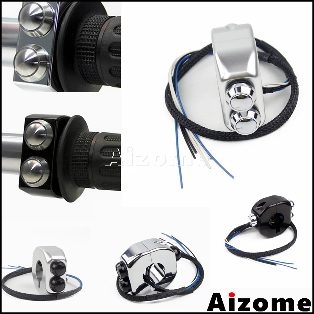 CNC Universal 22/25mm Motorcycle Handlebar M-Switch 3 In 1 Switch Hand Controls Light E-Starter Horn For Cafe Racer Honda Yamama
