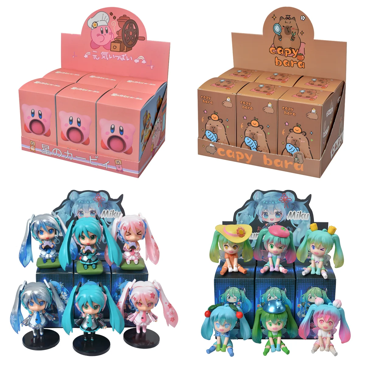 Anime Blind Box Kirby capybara Hatsune Miku Virtual Singer Cute Doll Cartoon Desktop Ornament Children's Gift