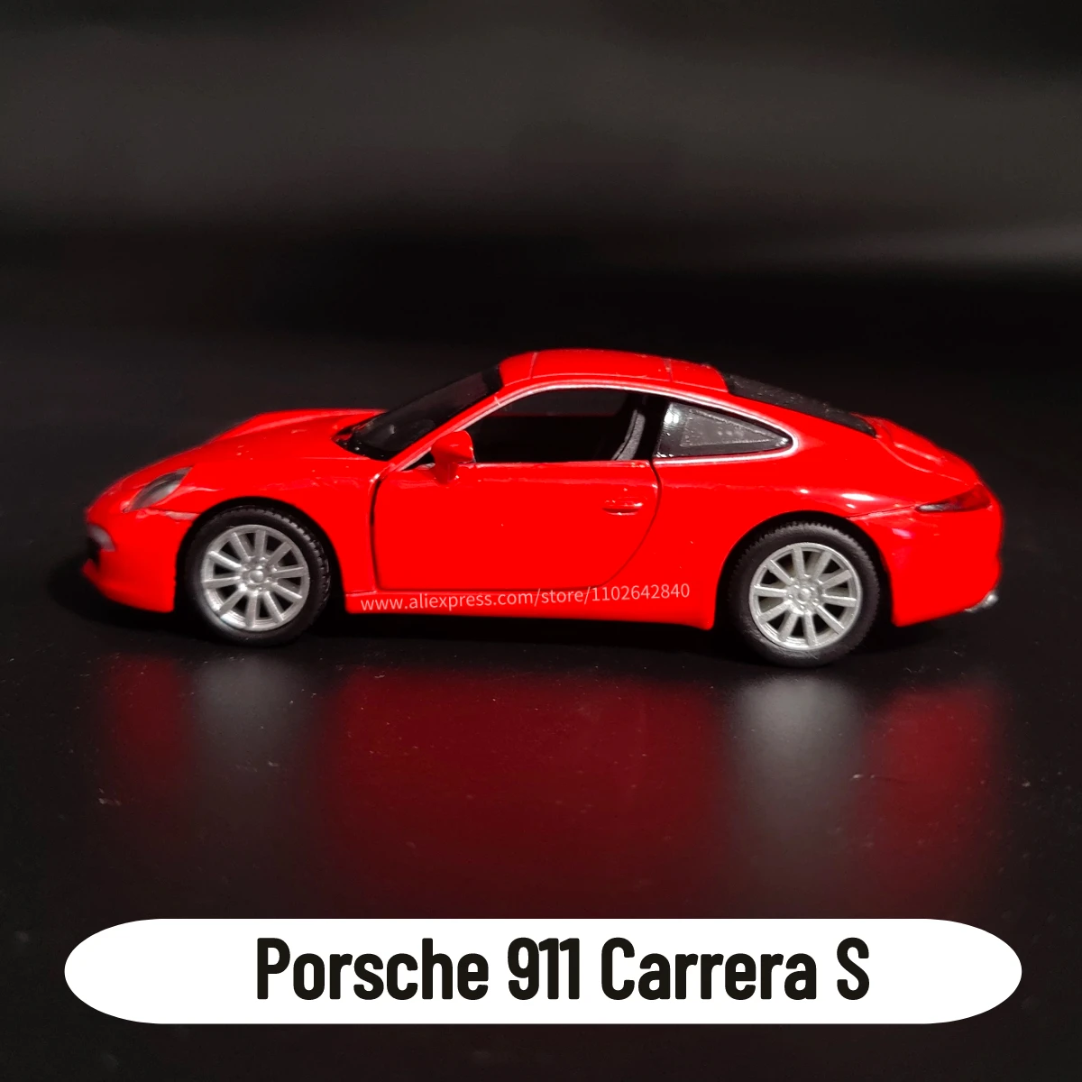 1/36 Porsche 911 Carrera S Car Model Replica, Scale Metal Miniature Art Vehicle Interior Decor Diecast Xmas Gift Kid Boy Toy