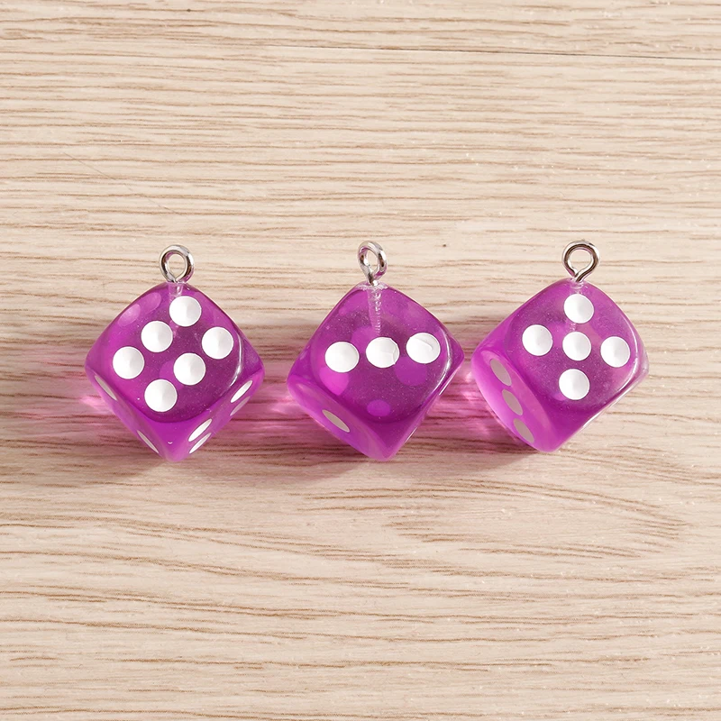 10 Stück 14x14mm Niedliche Würfel-Anhänger in Bonbonfarben für Schmuckherstellung, Ohrhänger, Halsketten, Ohrringe, DIY-Bastelzubehör – Detail 7