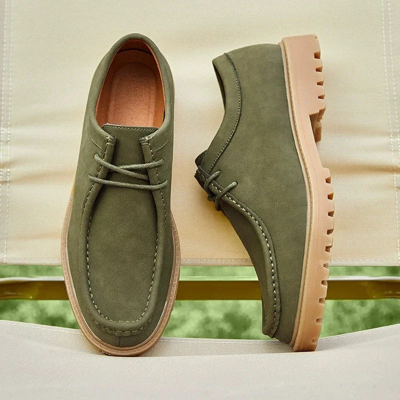 

Новинка 2024, весенне-осенняя уличная мужская прогулочная обувь, мужские повседневные лоферы на прочной подошве, мужская модная обувь из коровьей кожи