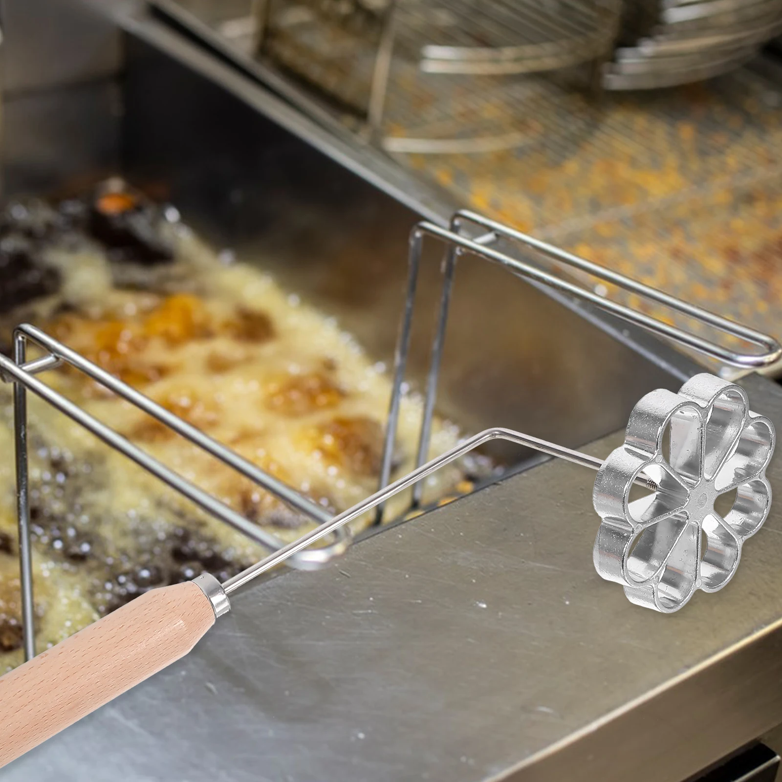 

Frying Aluminum Alloy Snack Molds Kitchen Tool Dough Molds Fried Snack Moulds Handle Wear Resistant Temperature Oil Mold