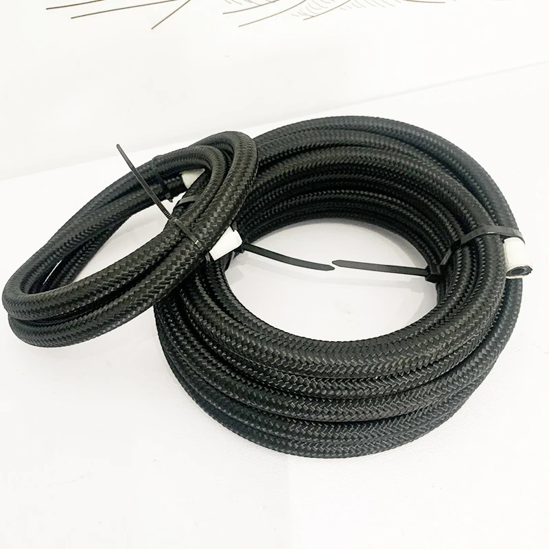 

BLACK HQ 1M 2M 3M 5M Universal Car Inside CPE Rubber Oil Gas Cooler Fuel Hose Tube Suit Nylon Braided Hose AN4 AN6 AN8 AN10 AN12
