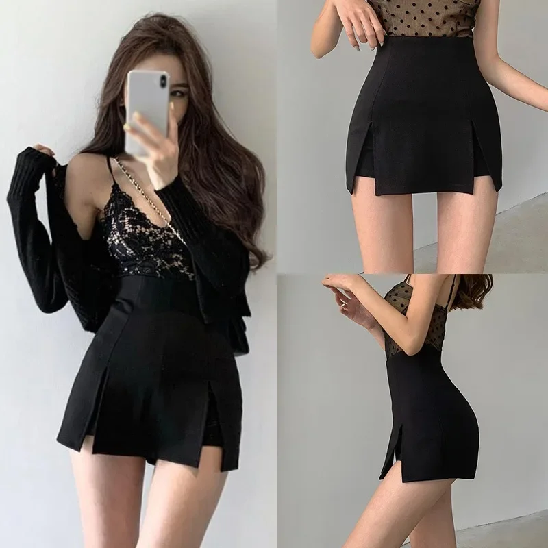 Women Sexy Split Shorts Skirt Women's Office Ladies Suit Skirt Summer New Black Mini A-line Pants Skirt High Waist Shorts