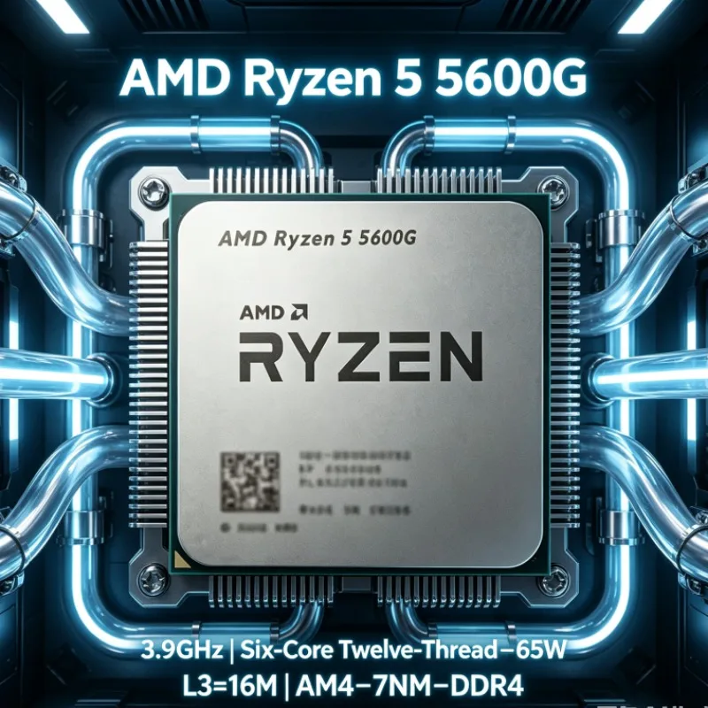 AMD Ryzen 5 5600G 3.9GHz 65W 6-Core 12-Thread CPU 16MB L3 Cache Socket AM4 for PC Upgrade