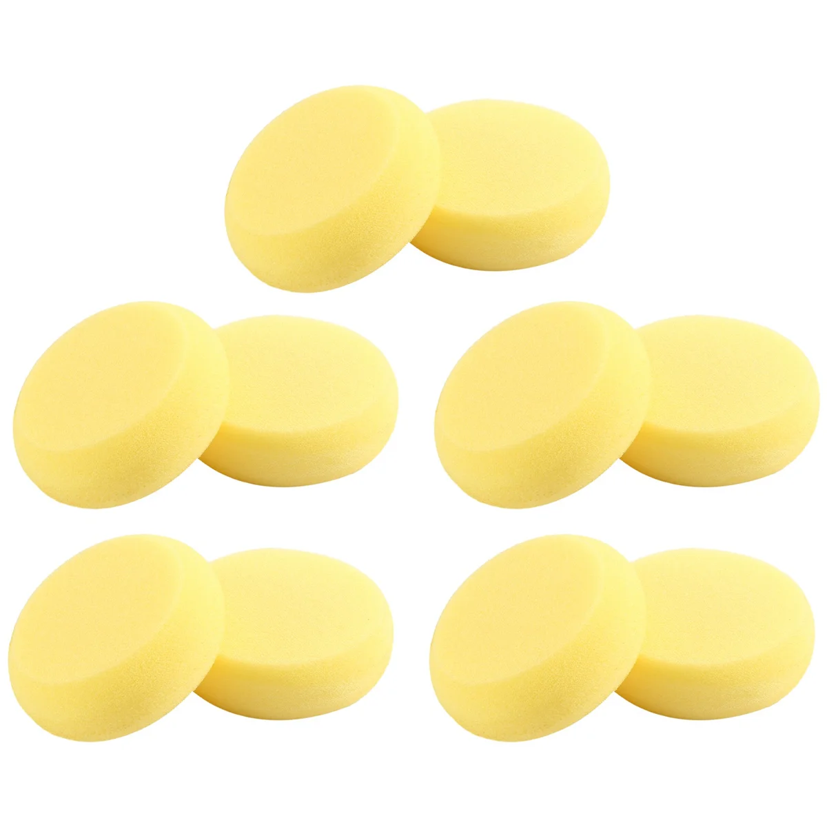 10Pcs Round Synthetic Artist Paint Sponge Craft Sponges for Painting Pottery Watercolor Art Sponges Yellow 2.75inch