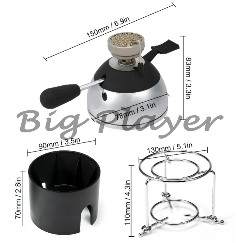 Camping Herd Butan Gas Brenner Mit Nachfüll Rack Und Ofen Stehen Für Tabletop Siphons Winddicht Kochen Herd Kaffeemaschine